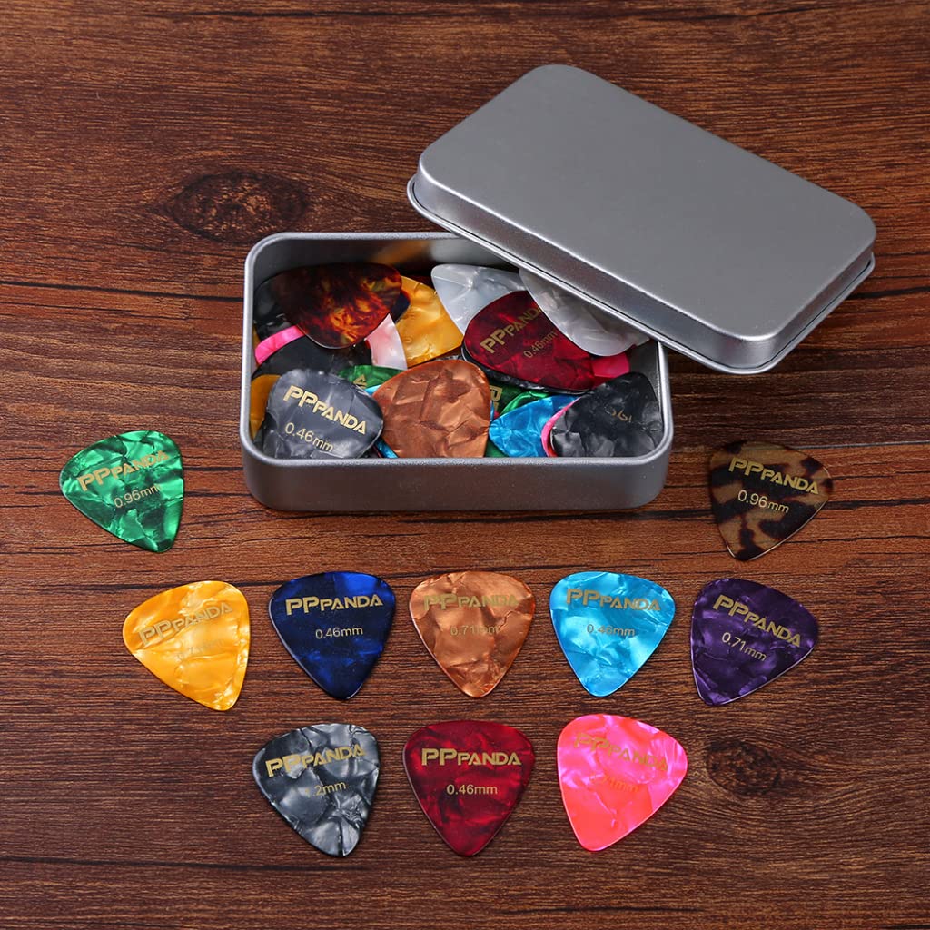 Guitar Picks 32pcs,PPpanda Guitar Plectrums For Your Electric, Acoustic, or Bass Guitar 0.46 0.71 0.96 1.2mm